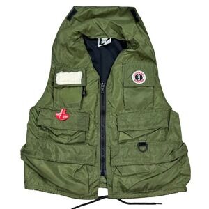 Mustang Inflatable Life Vest Men's Medium Green Fisherman Survival M1V-10